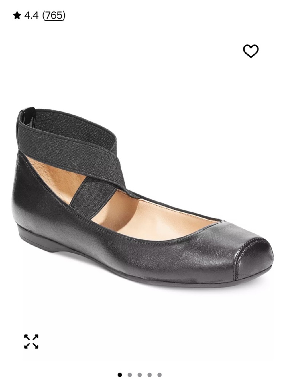 Jessica Simpson Black Leather Ballet Flat with Cross Ankle Straps